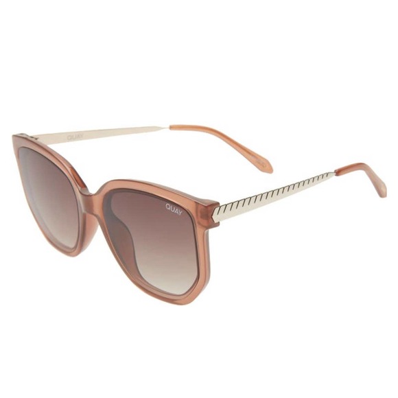 Quay Australia Coffee Run Caramel Brown Sunglasses Oversized Women's - Picture 2 of 9